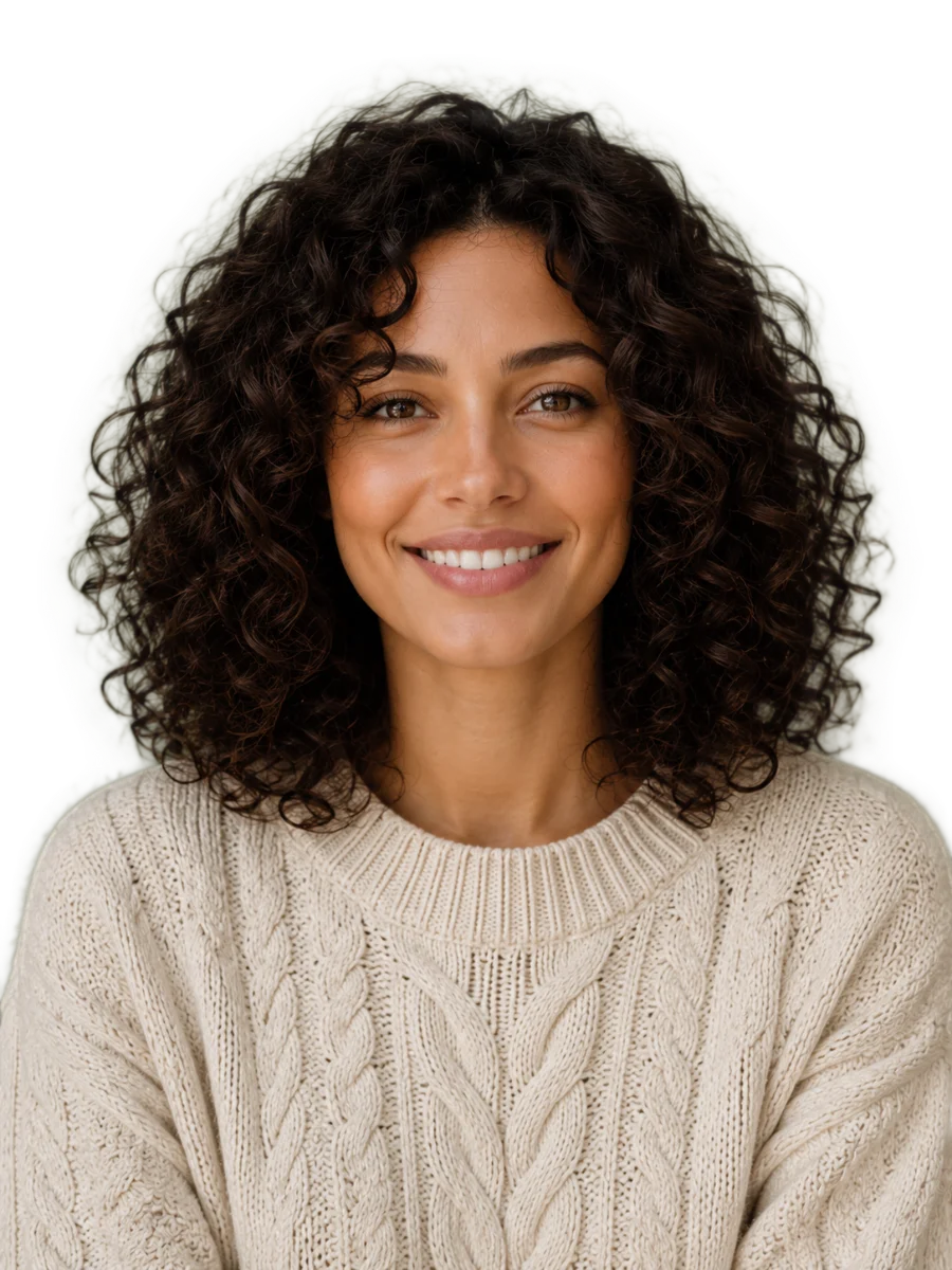 Portrait subject isolated on a transparent background by the AI Background Remover